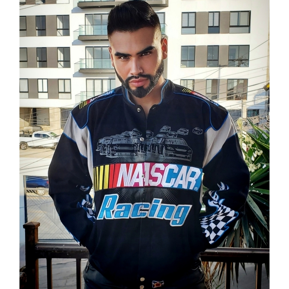 RARE VINTAGE Nascar JH Design Embroidered Twill Racing Jacket